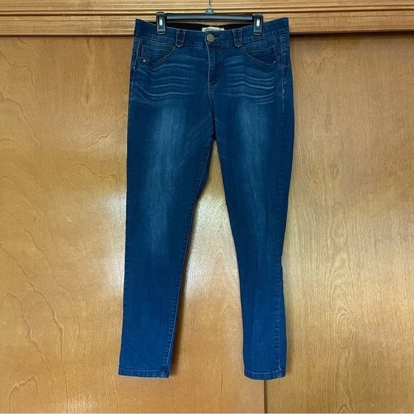 Democracy "Ab"solution Blue Denim Jegging Booty Lift Jeans Size 14 Stretch - Picture 1 of 9